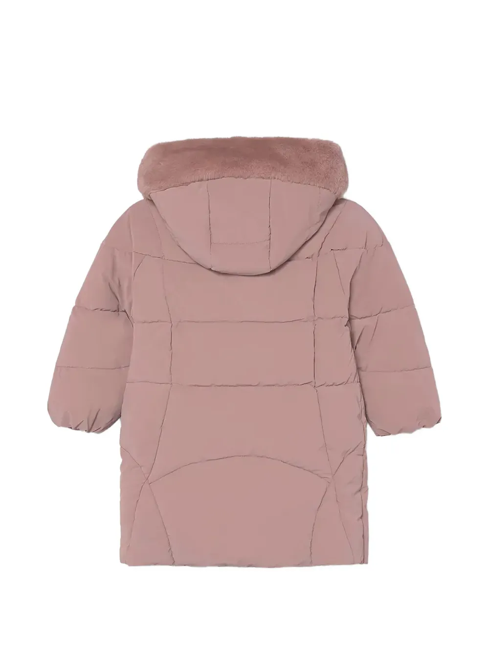 Mayoral faux-fur-trim padded coat Roze