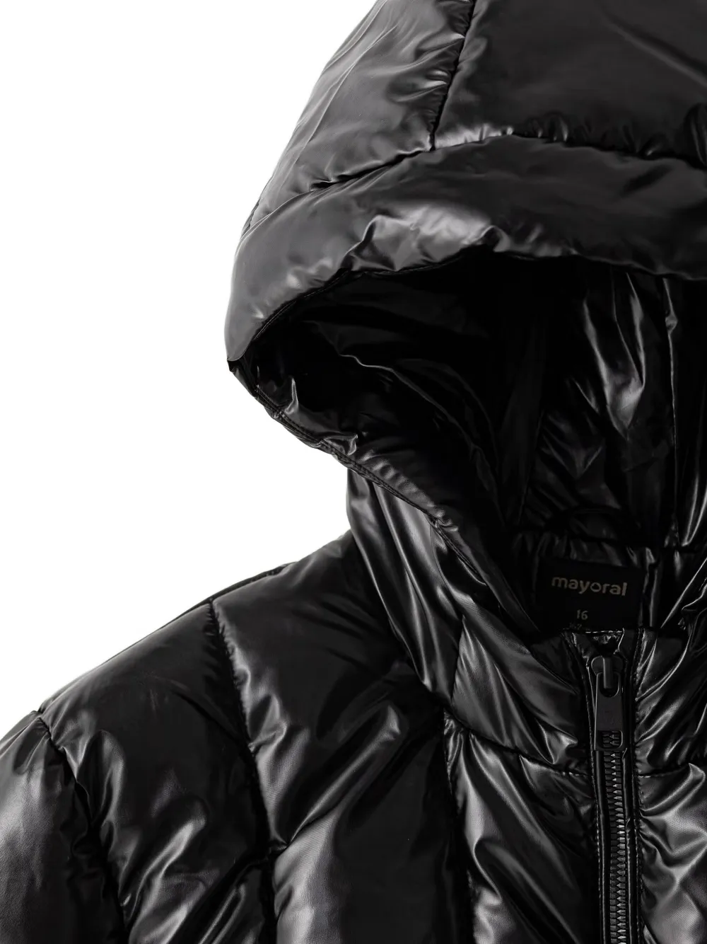 Mayoral quilted hooded coat Zwart