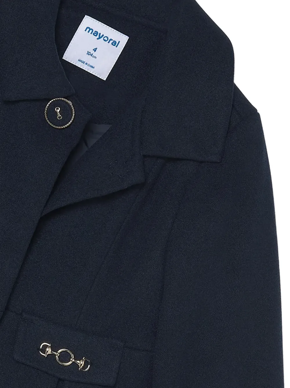 Mayoral Geplooide jas met horsebit-detail Blauw