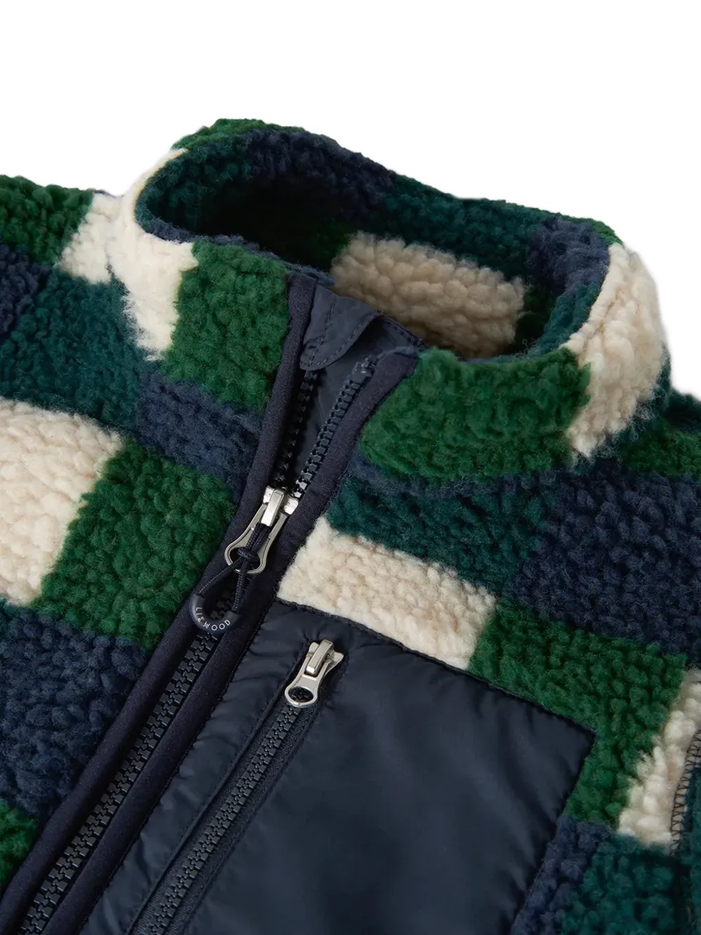 Liewood Nolan geruit fleece jack Groen