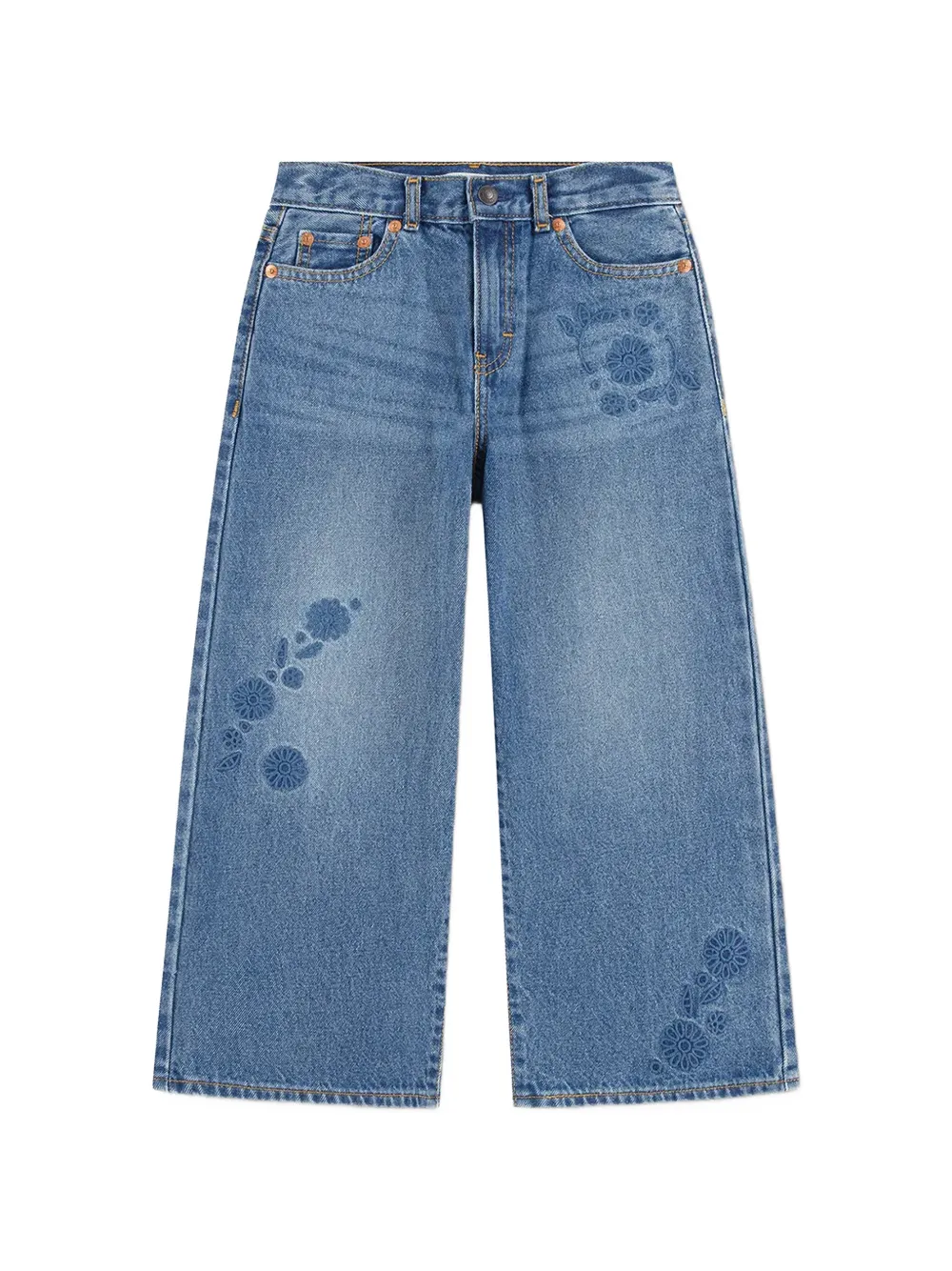 Levi's Kids Jeans mit Blumen-Stickerei - Blau