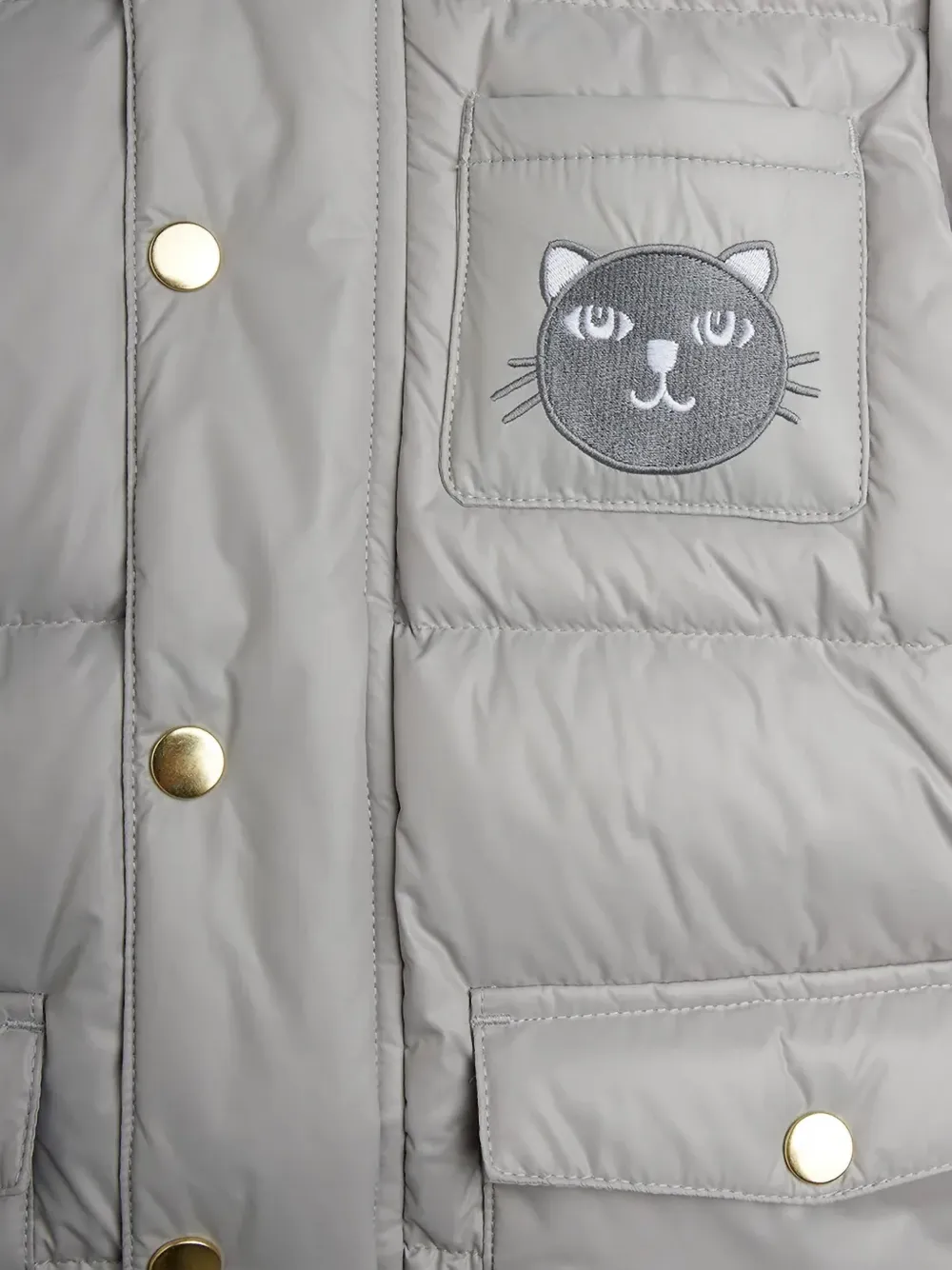 Mini Rodini Cat Ears patch-padded jacket Grijs