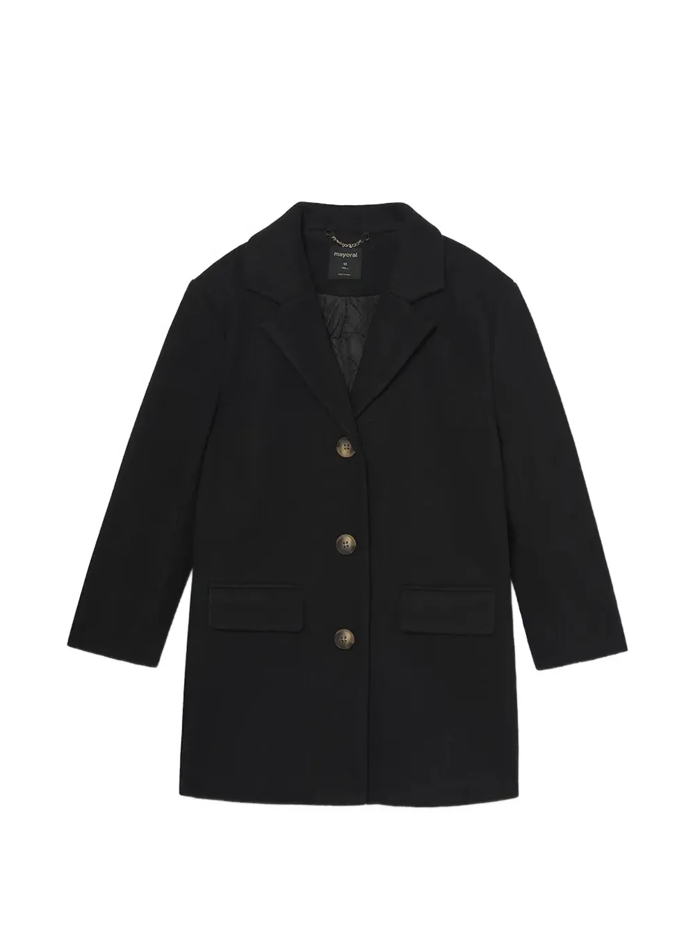 Mayoral single-breasted notched-lapels coat Zwart