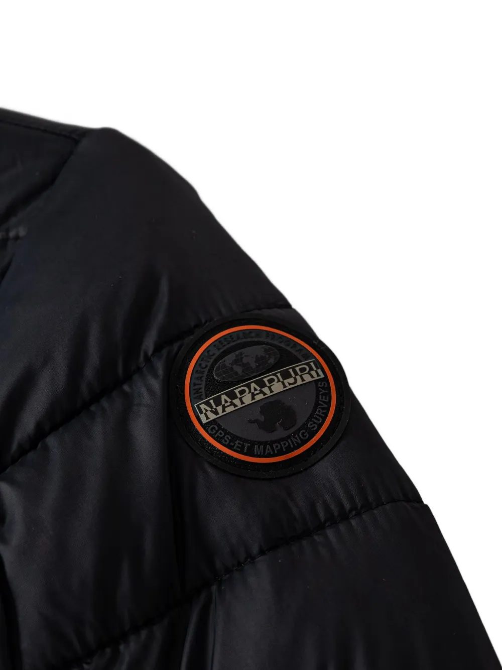 Napapjiri Kids Gewatteerd jack met logopatch Zwart
