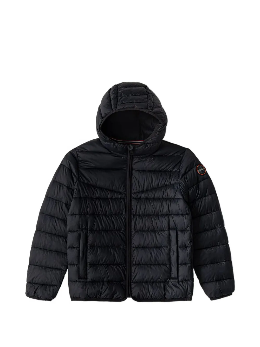 Napapjiri Kids logo-patch padded jacket - Nero