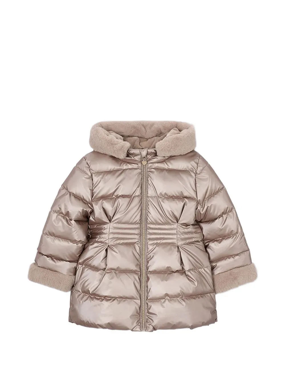 Mayoral faux-fur trim padded coat - Toni neutri