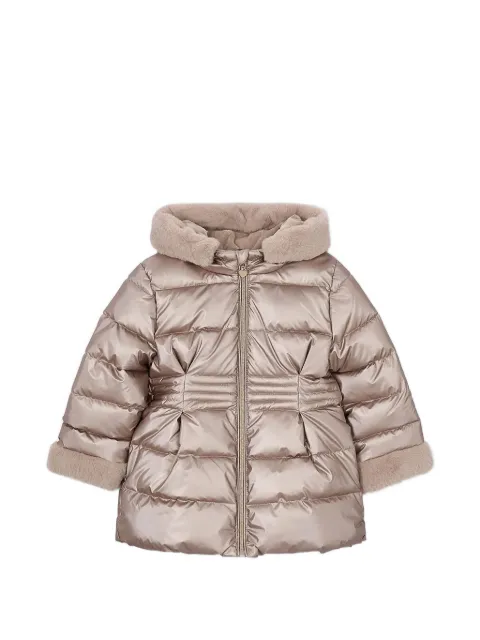 Mayoral faux-fur trim padded coat