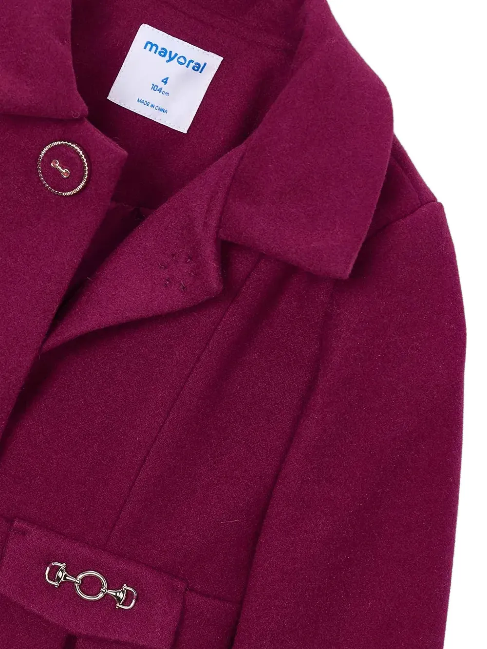 Mayoral horsebit-detail pleated coat Roze