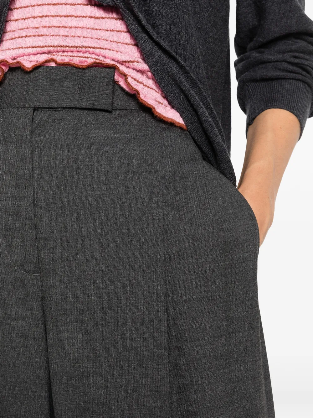 MSGM Plooibroek met wijde pijpen Grijs