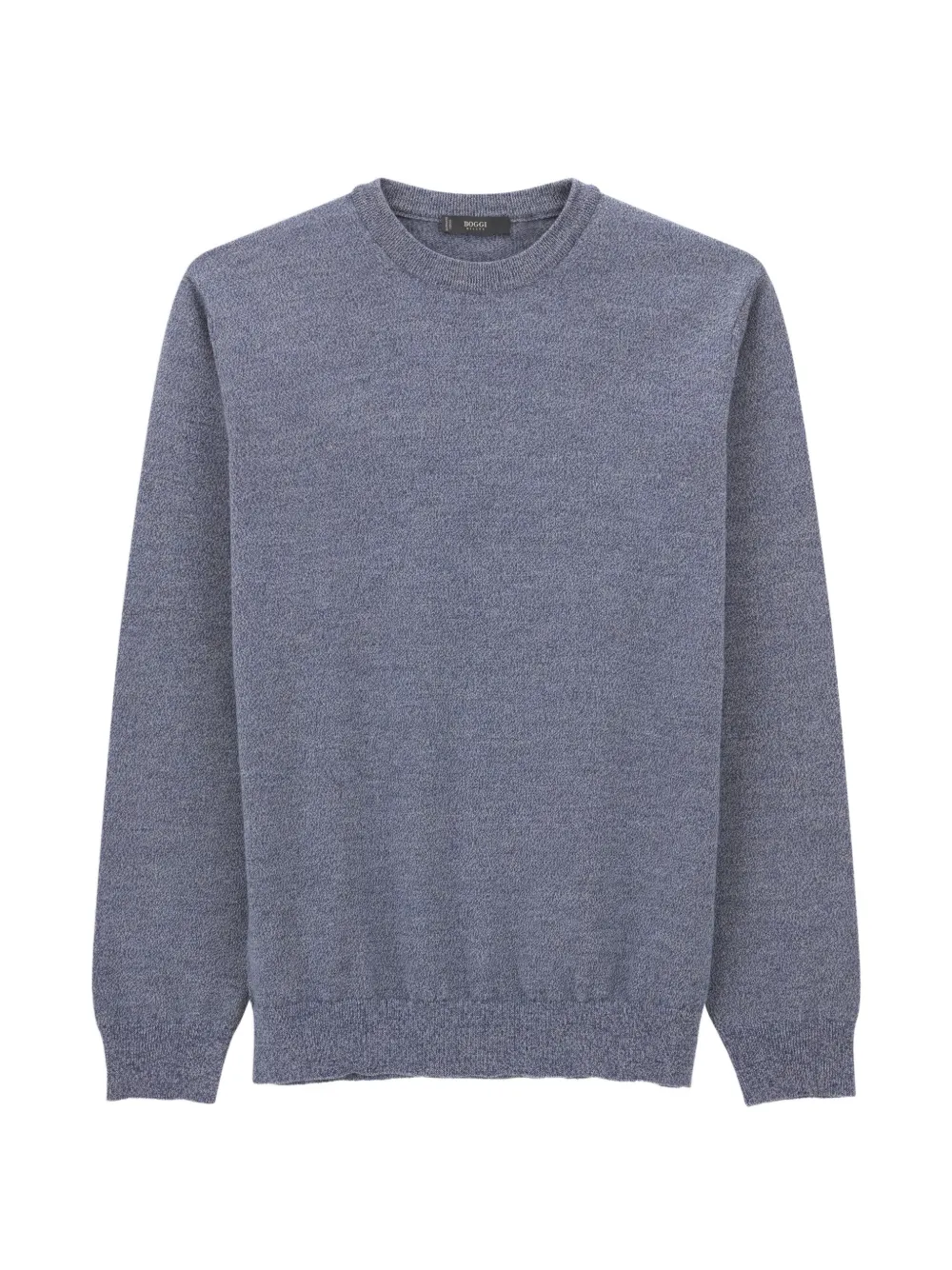 Boggi Milano crew-neck jumper in merino wool cashwool® mouliné - Blu