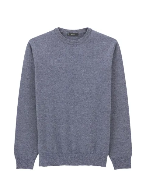 Boggi Milano crew-neck jumper in merino wool cashwool® mouliné