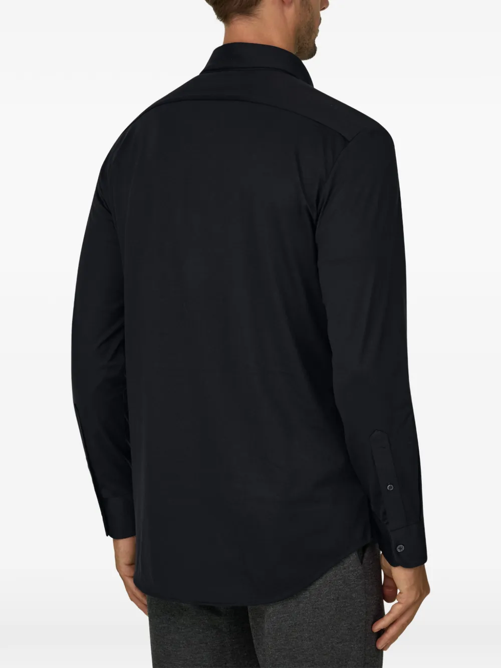 Boggi Milano Poloshirt van katoen en zijde Zwart