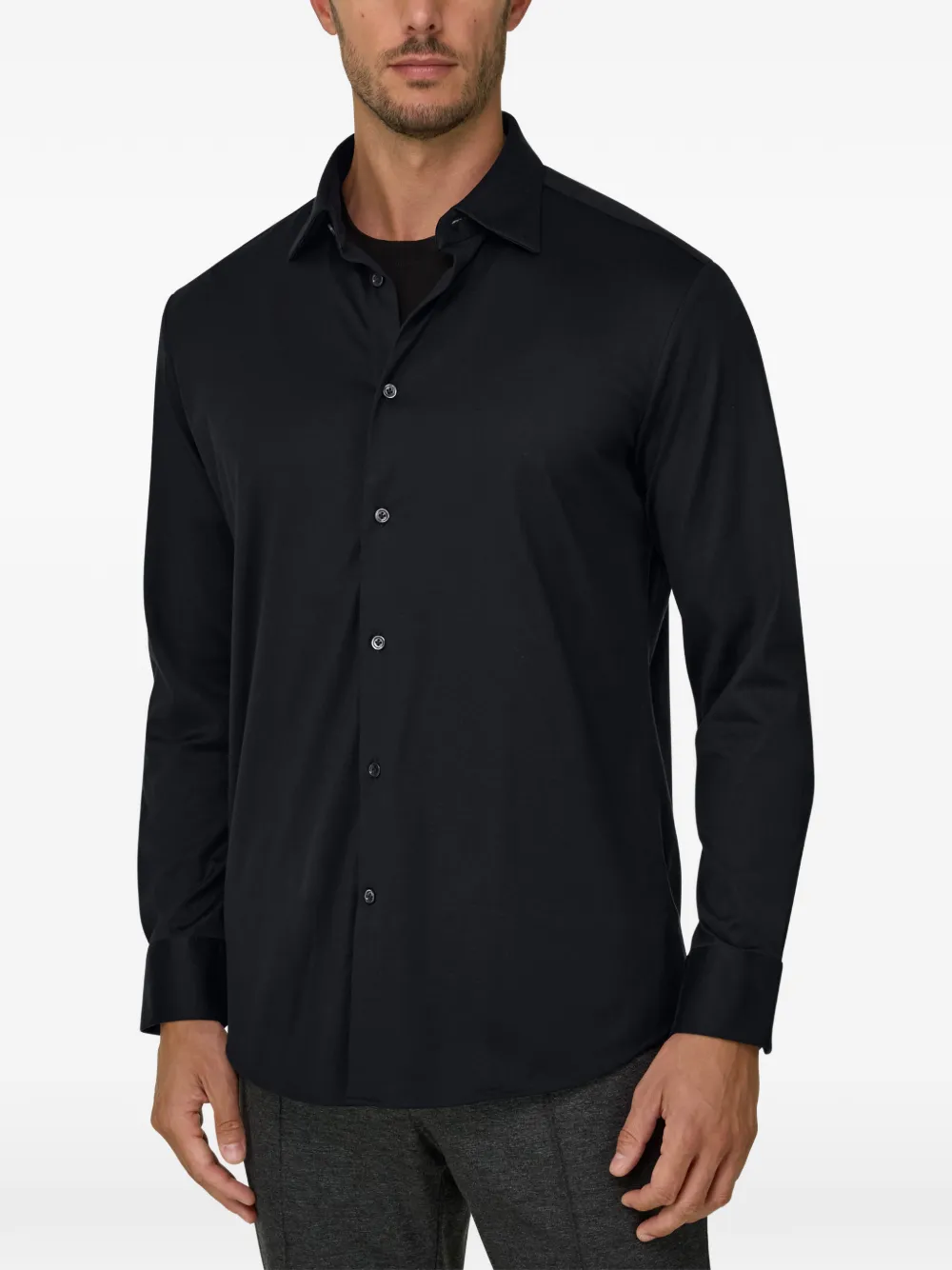 Boggi Milano Poloshirt van katoen en zijde Zwart