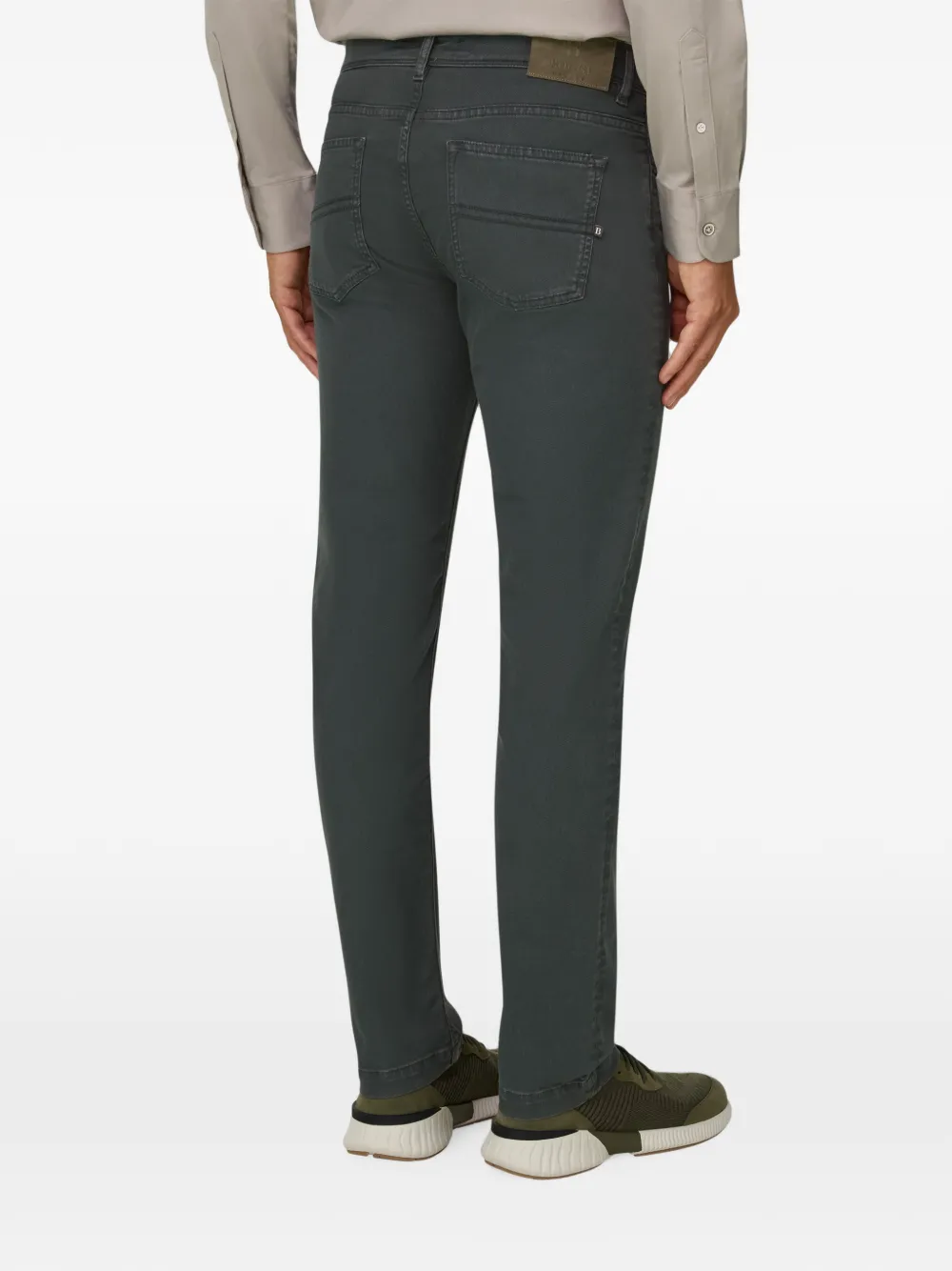 Boggi Milano Jeans van stretch katoenen tencel Groen