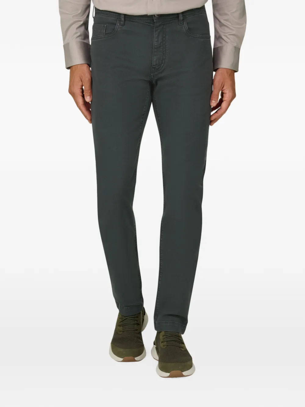 Boggi Milano Jeans van stretch katoenen tencel Groen