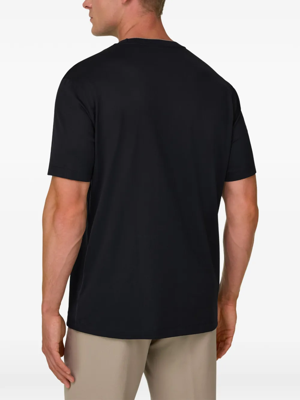 Boggi Milano T-shirt van katoen en zijden jersey Zwart