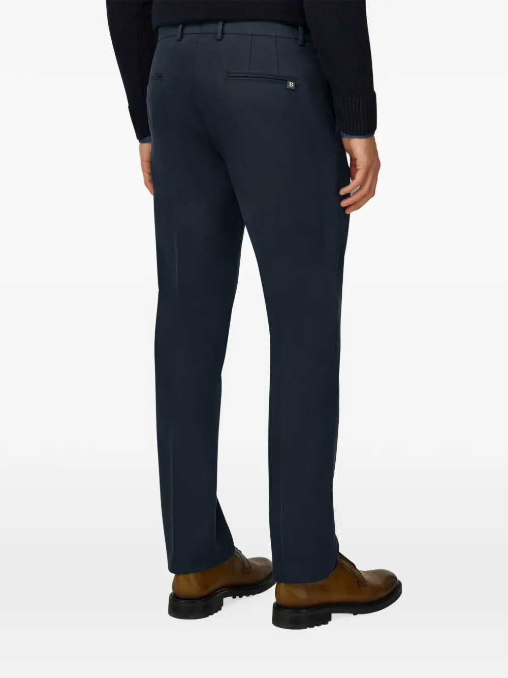 Boggi Milano Tencel broek van stretch-katoen Blauw