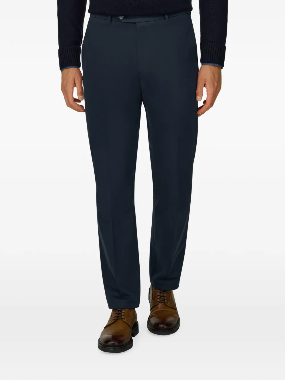 Boggi Milano Tencel broek van stretch-katoen Blauw
