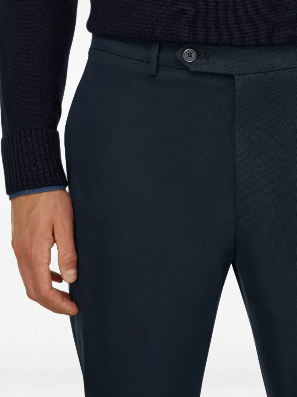Boggi Milano Tencel broek van stretch-katoen Blauw