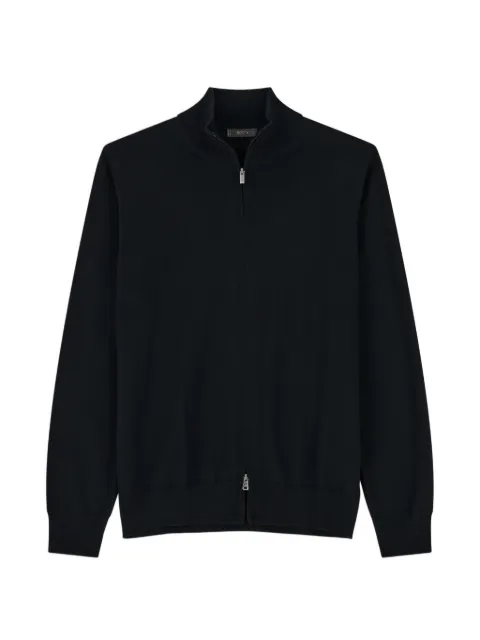 Boggi Milano full-zip jumper in extrafine merino wool