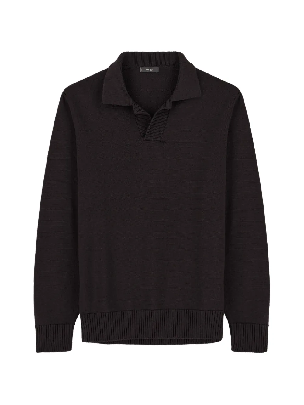 Boggi Milano knitted polo shirt in extrafine merino-wool - Marrone