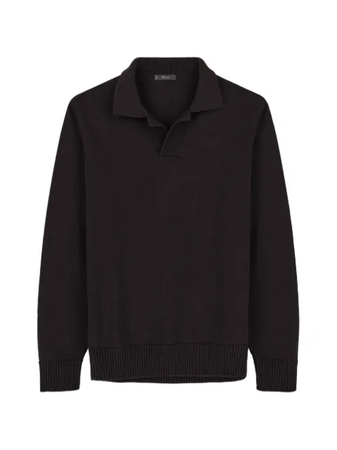 Boggi Milano knitted polo shirt in extrafine merino-wool