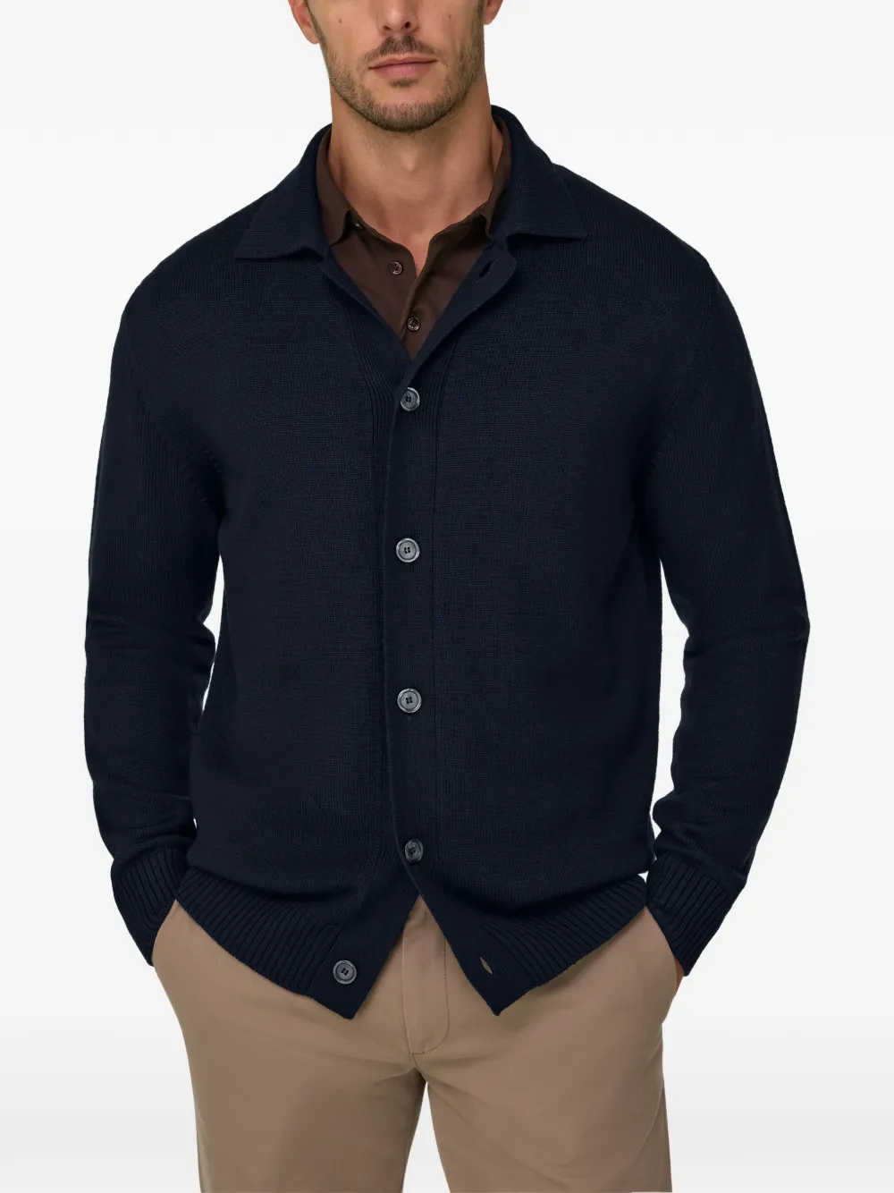 Boggi Milano Vest van extrafijne merinowol Blauw