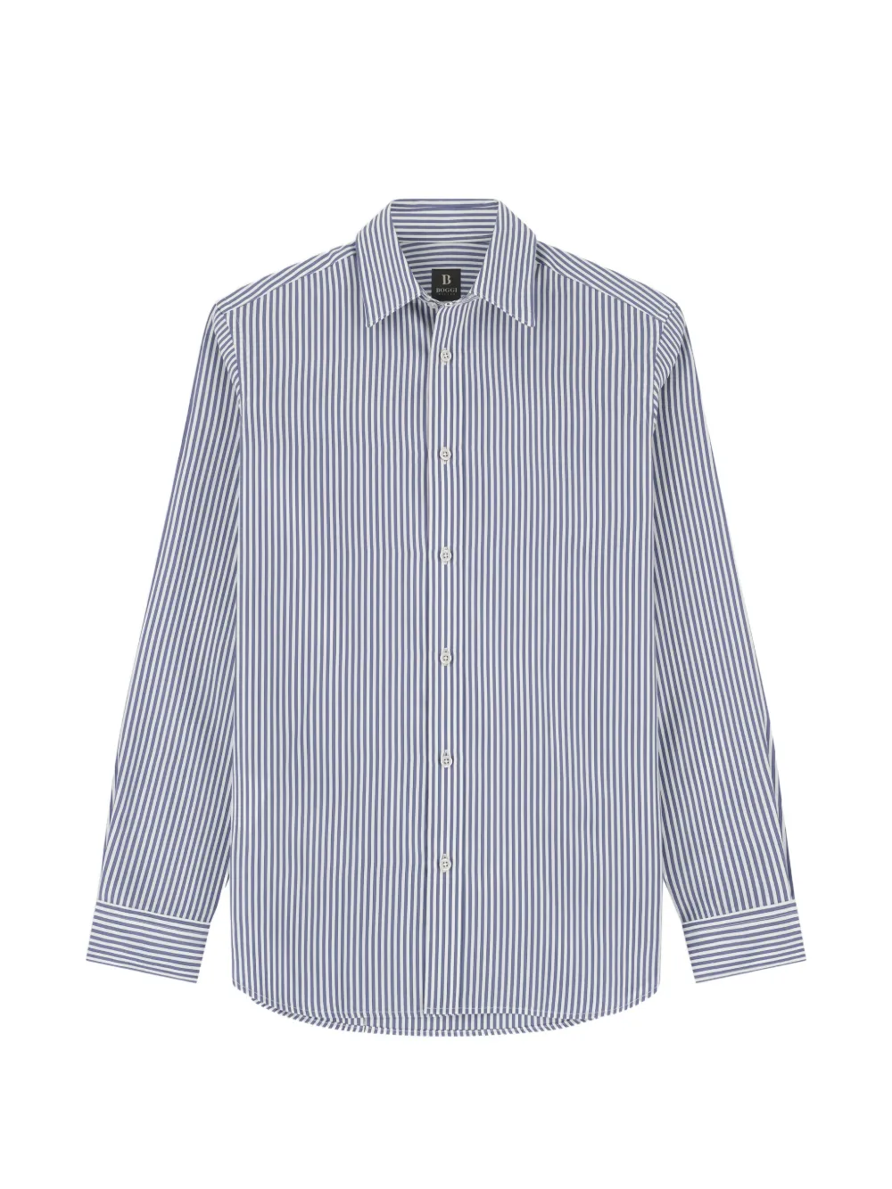 Boggi Milano shirt striped poplin regular fit - Bianco