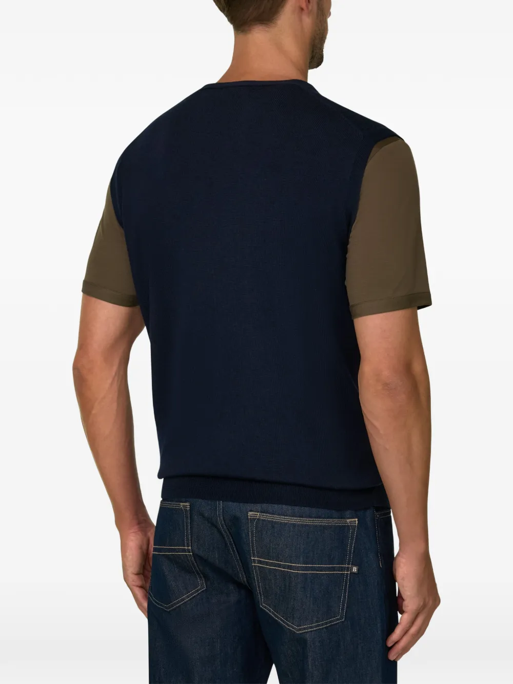 Boggi Milano Gilet van merinowol Blauw