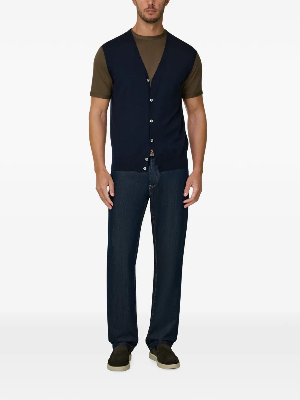 Boggi Milano Gilet van merinowol Blauw