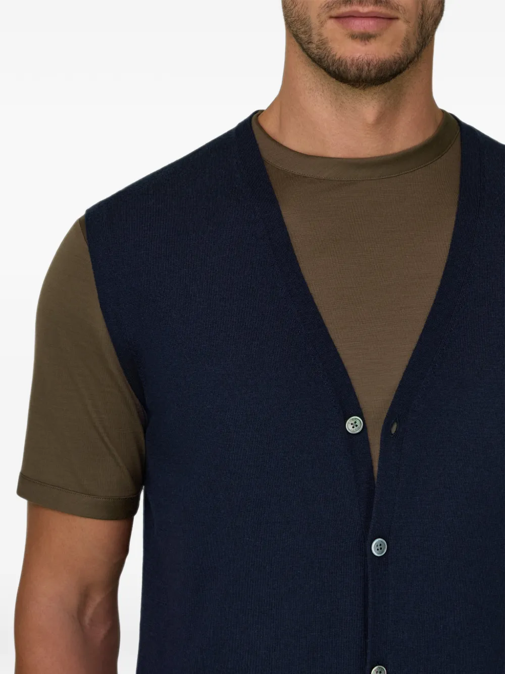 Boggi Milano Gilet van merinowol Blauw