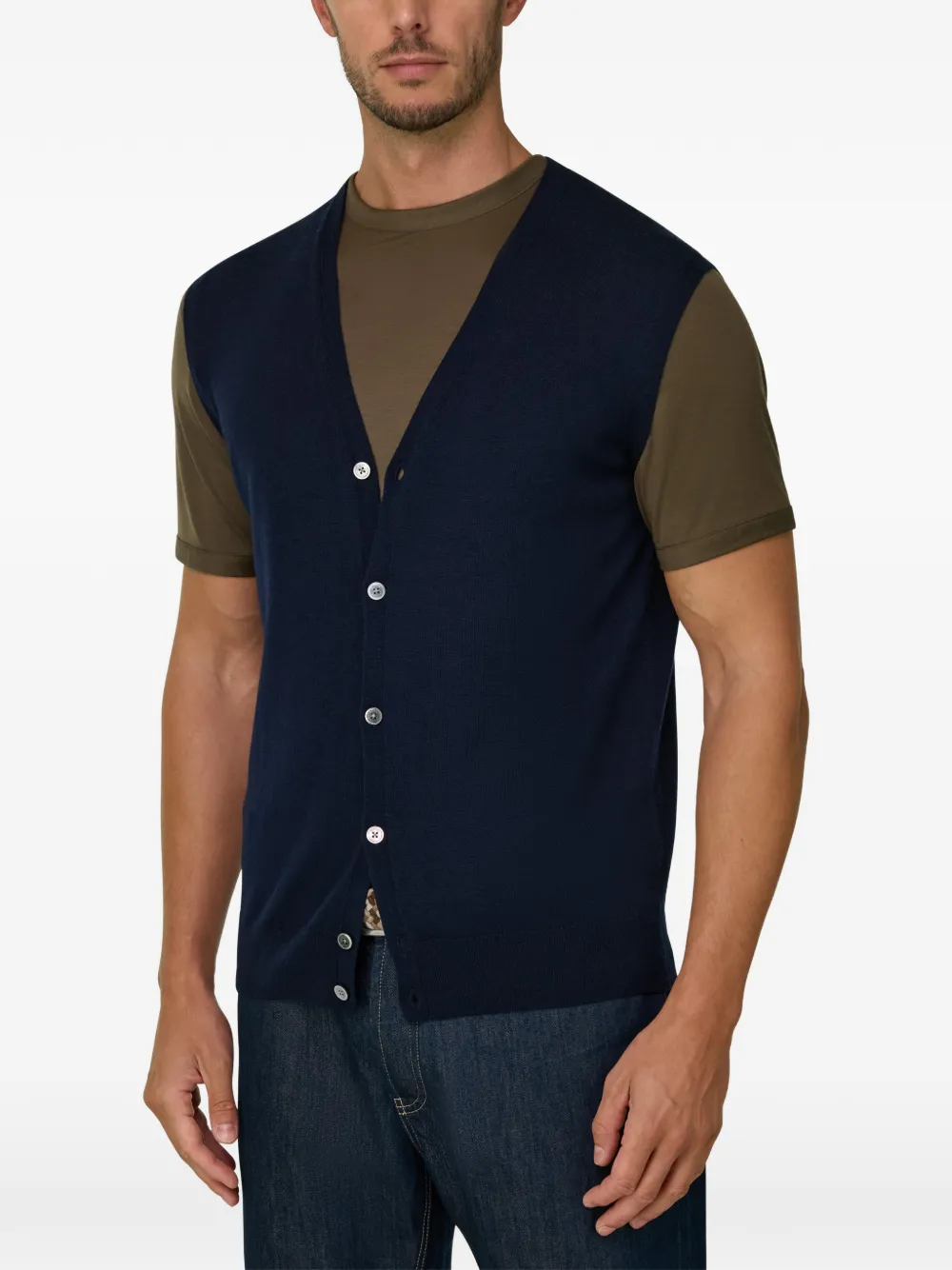 Boggi Milano Gilet van merinowol Blauw