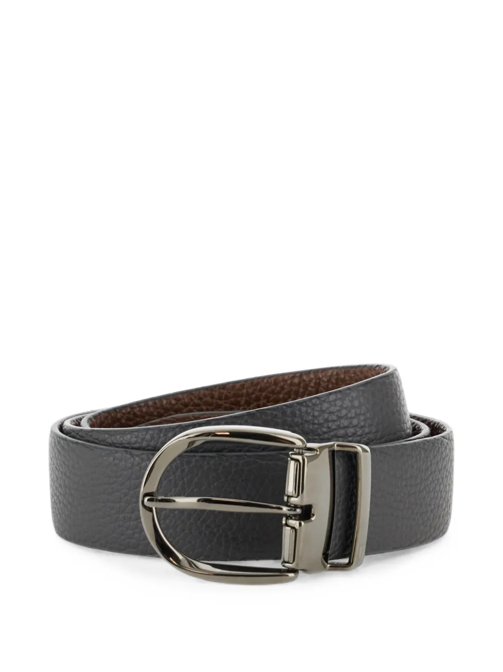 Boggi Milano reversible grained-leather belt