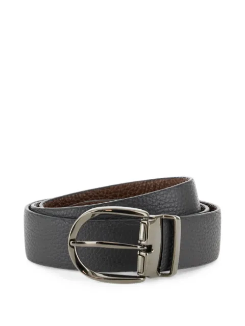 Boggi Milano reversible grained-leather belt