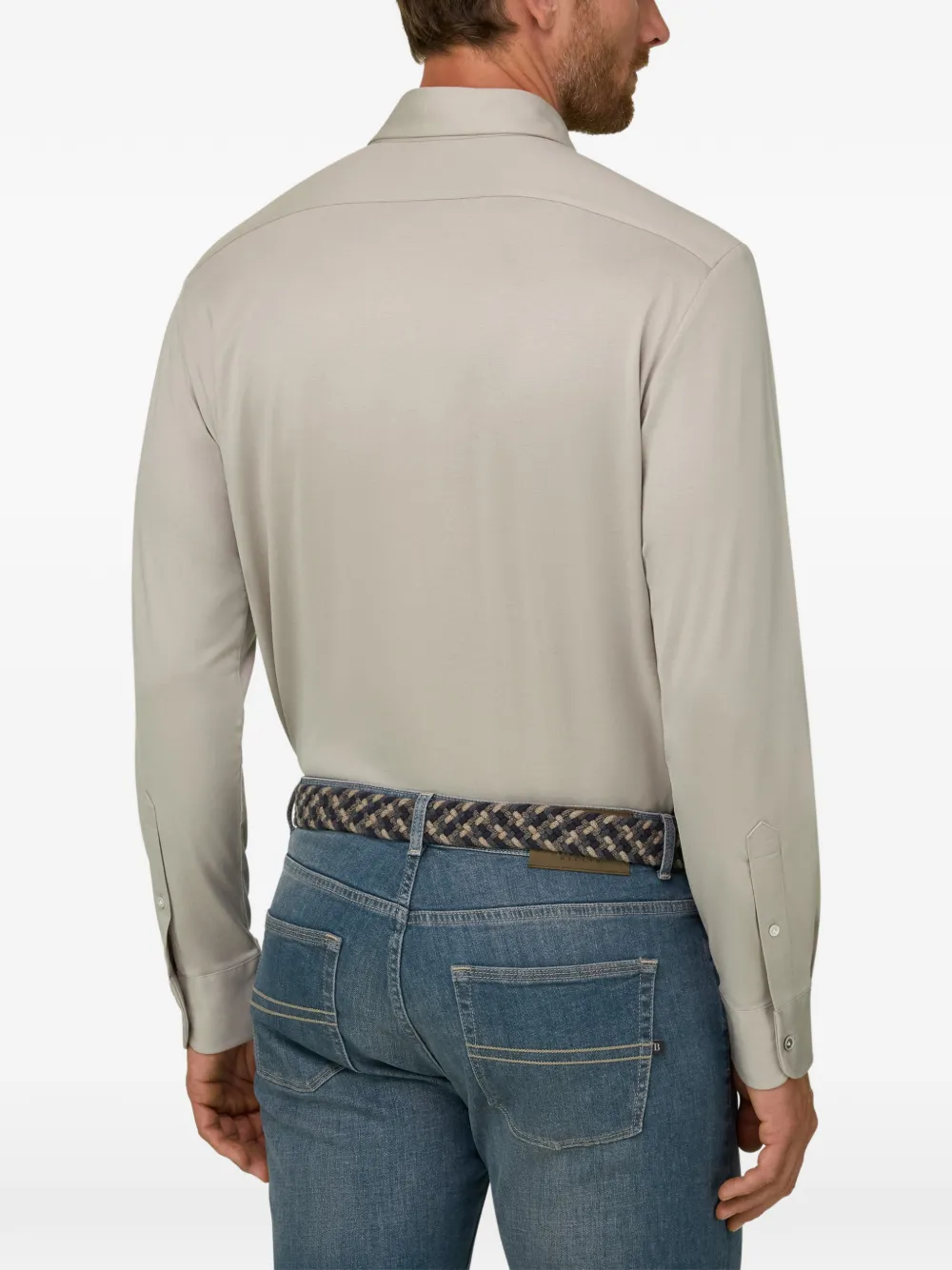 Boggi Milano Poloshirt van katoen en zijde Beige