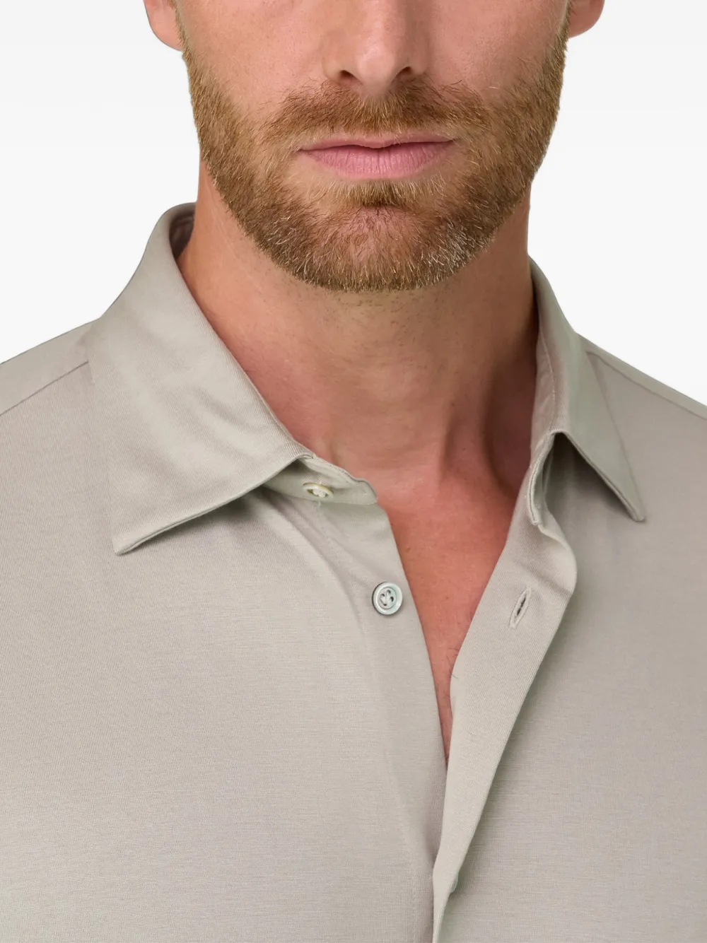 Boggi Milano Poloshirt van katoen en zijde Beige