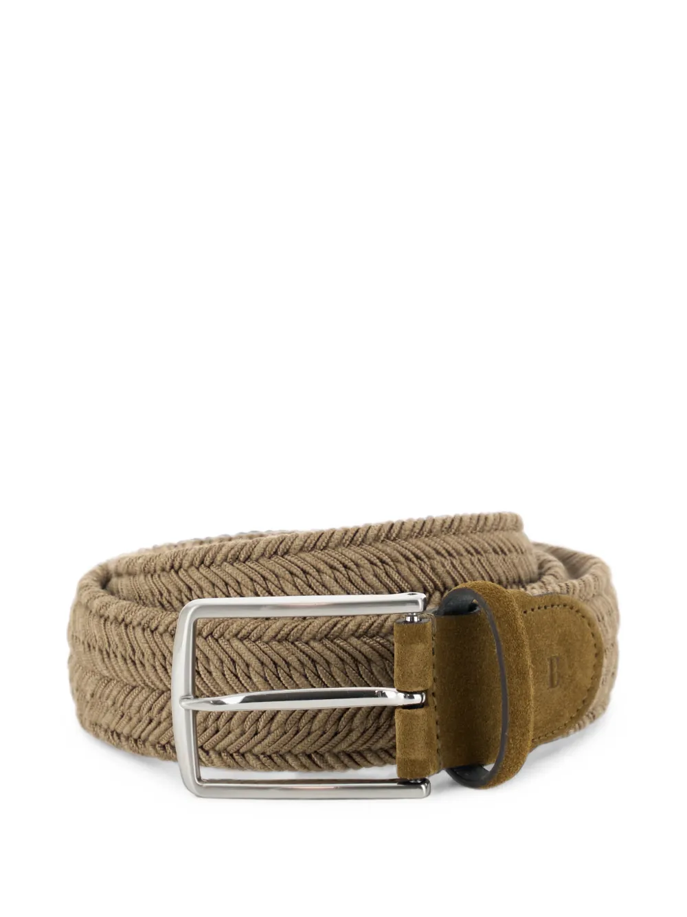 Boggi Milano woven stretch viscose blend belt - Marrone