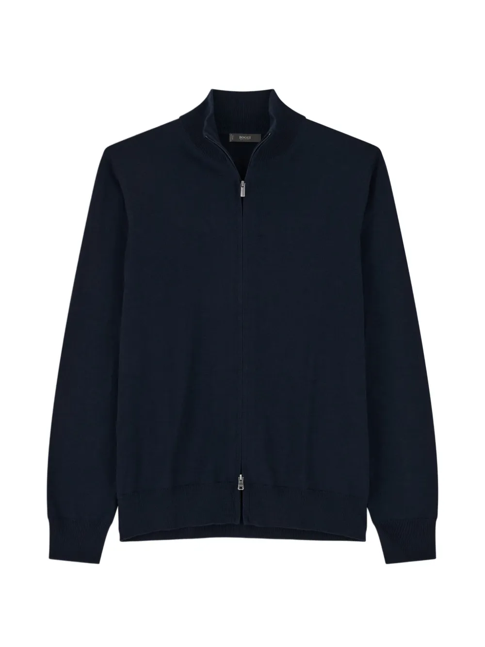 Boggi Milano full-zip jumper in extrafine merino-wool - Blu