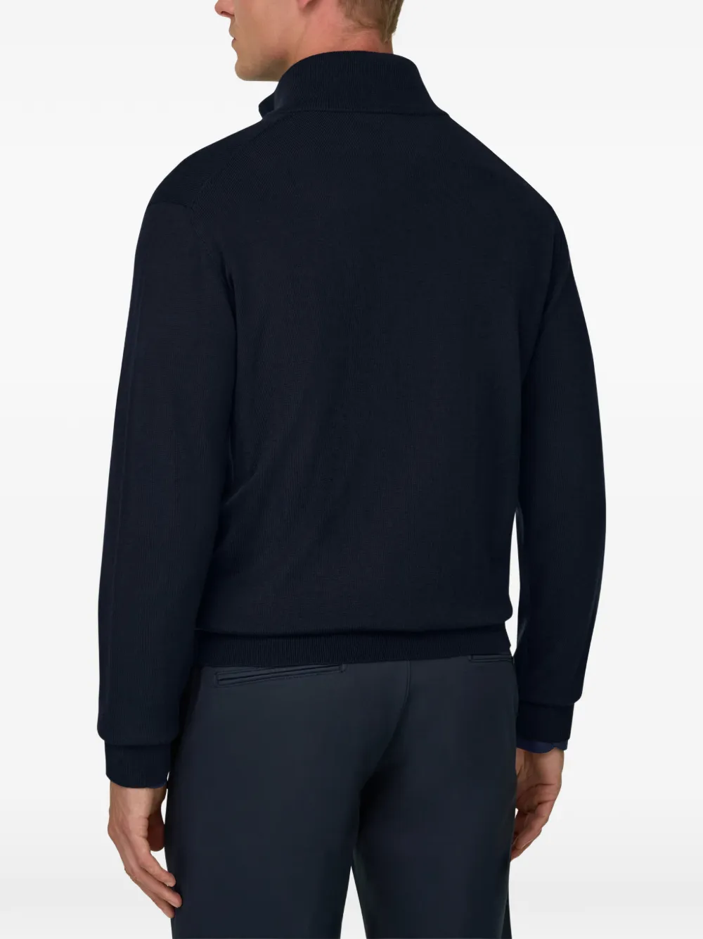 Boggi Milano Trui van merinowol met rits Blauw