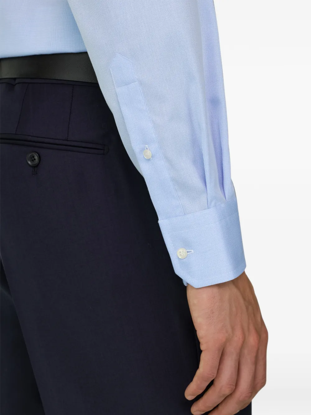 Boggi Milano Geruit katoenen non-iron regular-fit overhemd Blauw