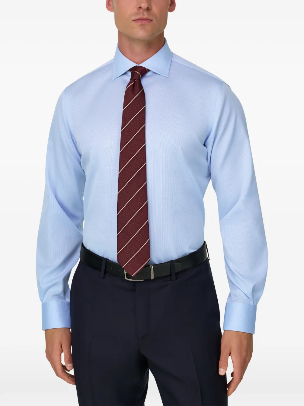 Boggi Milano Geruit katoenen non-iron regular-fit overhemd Blauw