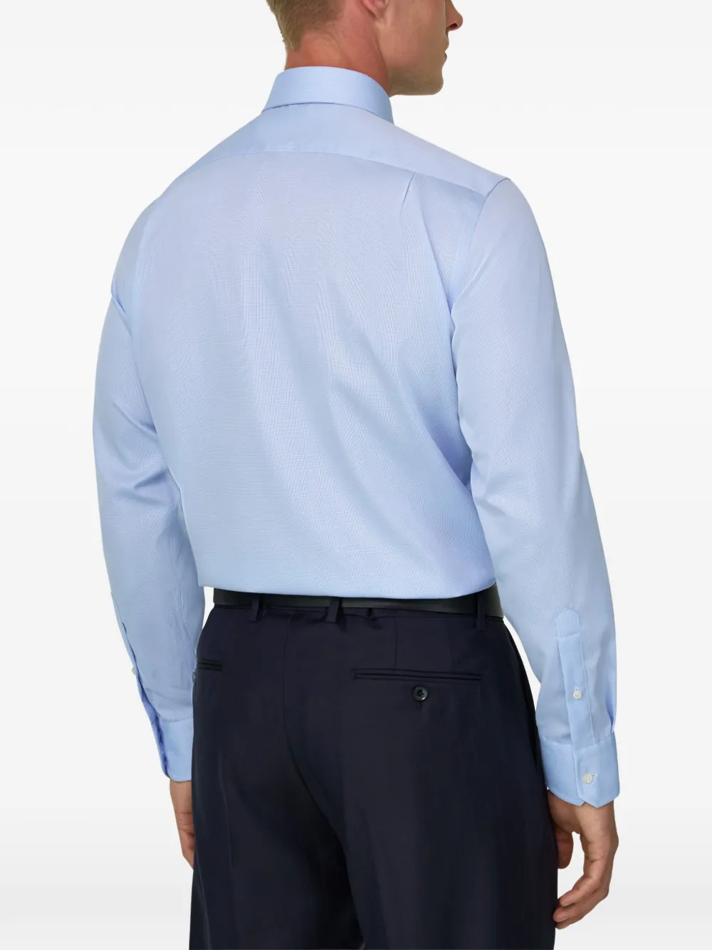 Boggi Milano Geruit katoenen non-iron regular-fit overhemd Blauw