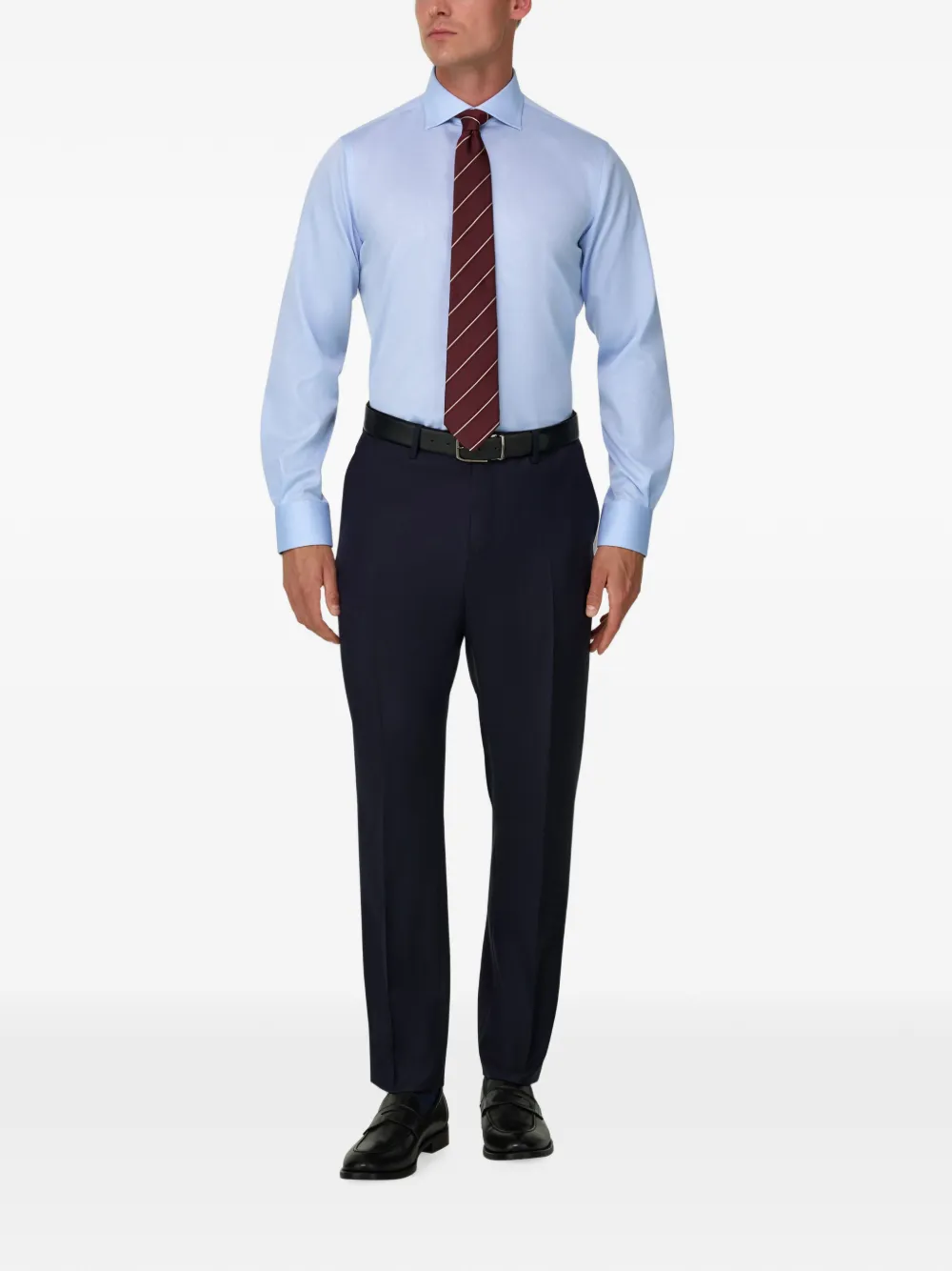 Boggi Milano Geruit katoenen non-iron regular-fit overhemd Blauw