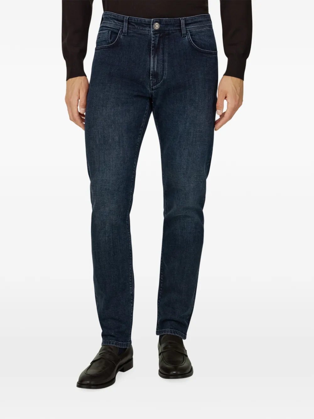 Boggi Milano Jeans van stretch denim Blauw