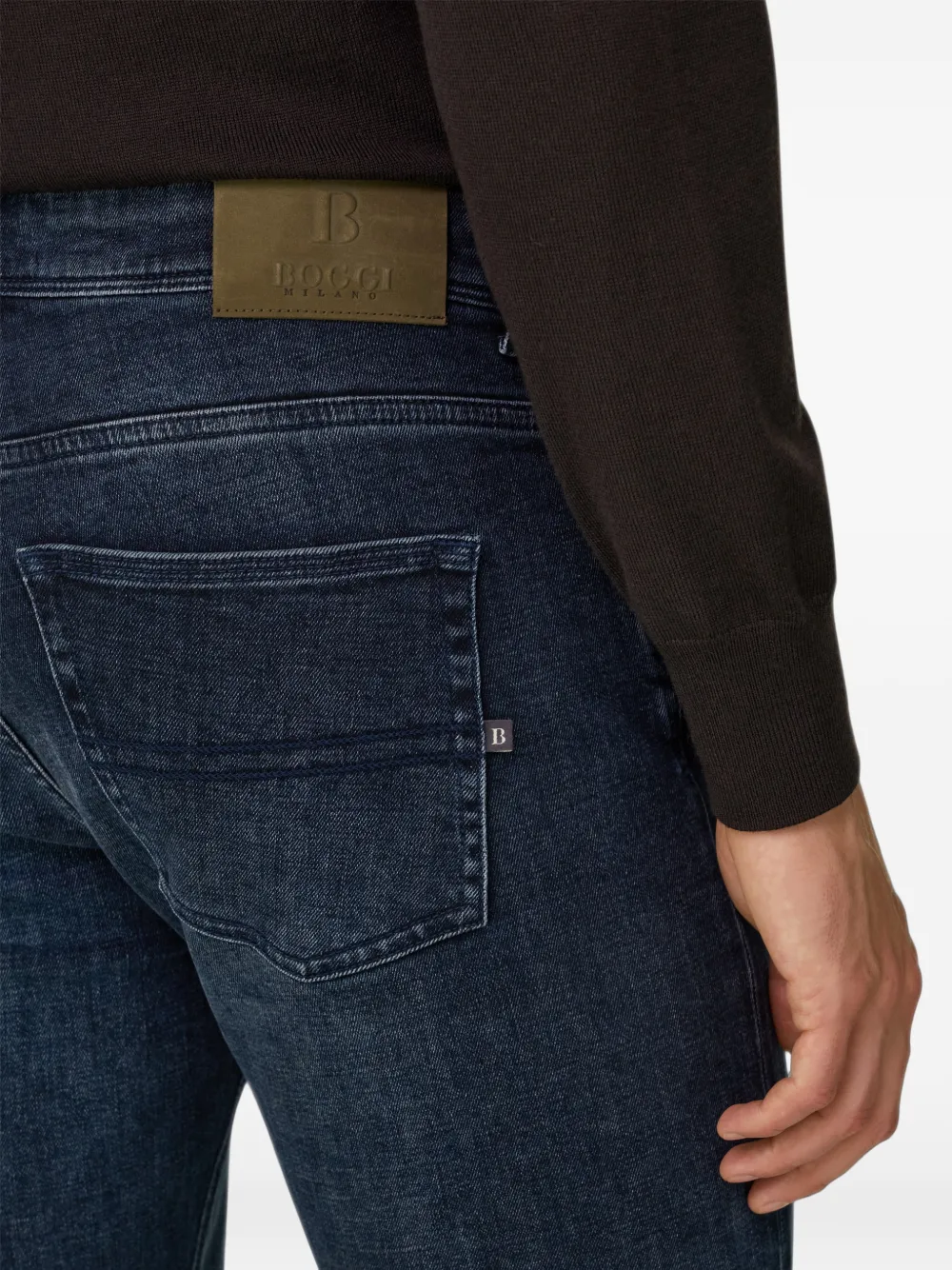 Boggi Milano Jeans van stretch denim Blauw