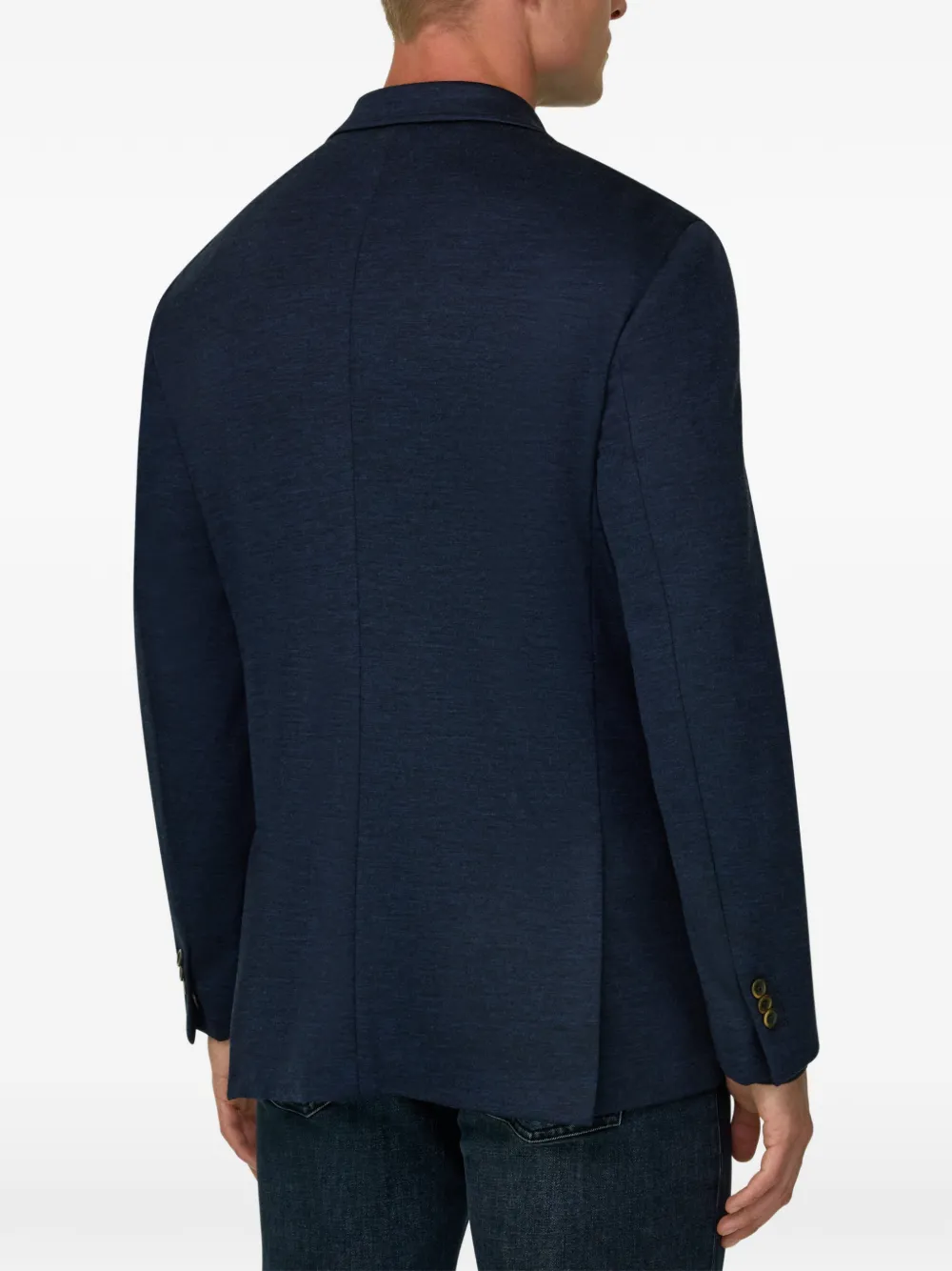 Boggi Milano Brooklyn blazer van wolblend B-jersey met dubbele rij knopen Blauw