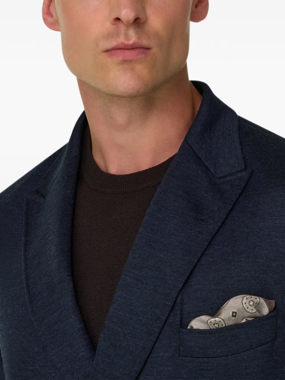 Boggi Milano Brooklyn blazer van wolblend B-jersey met dubbele rij knopen Blauw