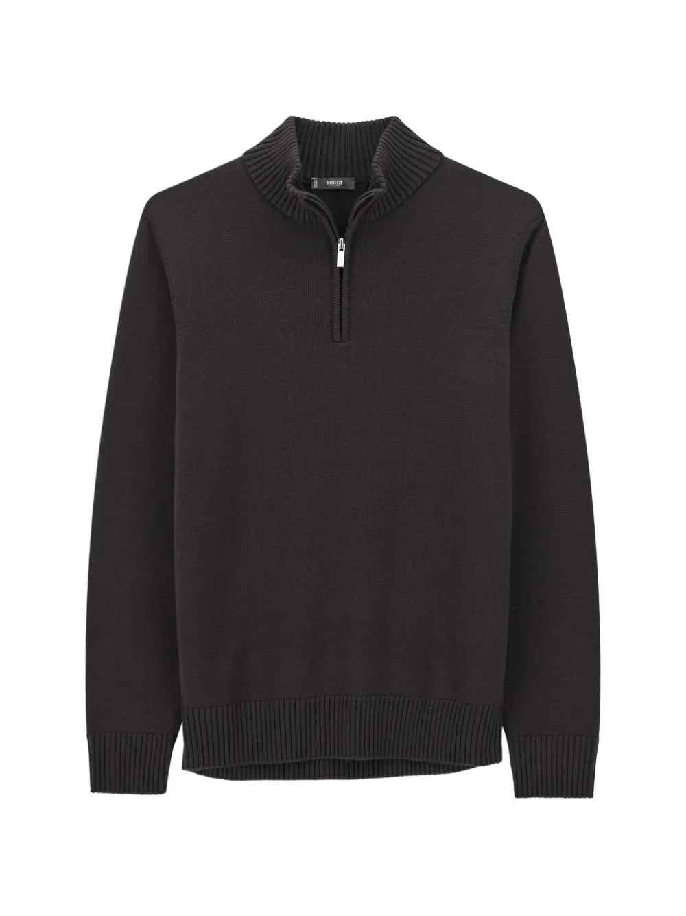 Boggi Milano roll-neck jumper quarter-zip superfine merino wool