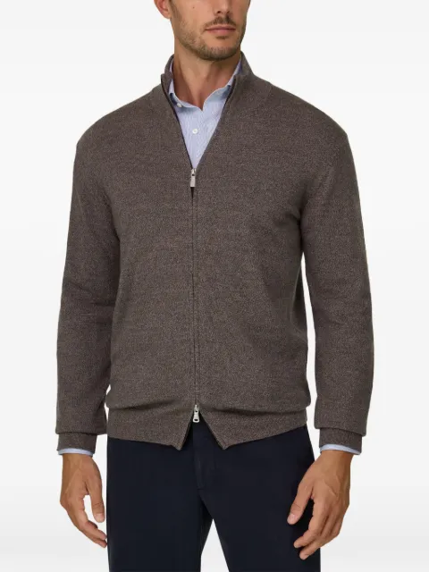 Boggi Milano full-Zip jumper in merino wool cashwool® mouliné