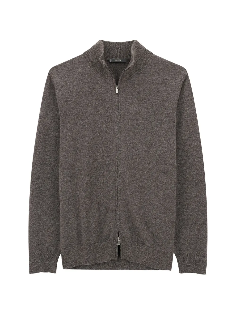 Boggi Milano full-Zip jumper in merino wool cashwool® mouliné